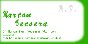 marton vecsera business card